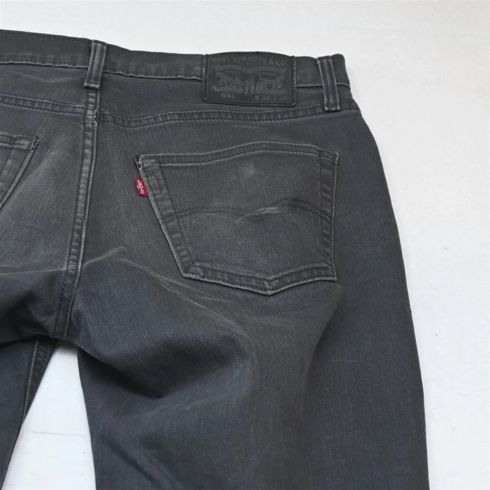 Levis 34x36 Gray Stretch Denim 541 Athletic Taper Mens Jeans